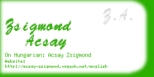 zsigmond acsay business card